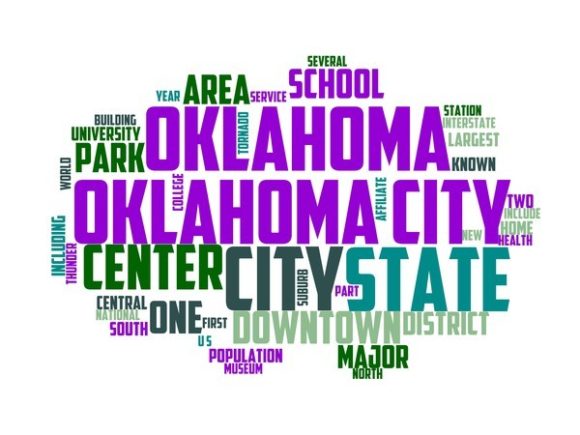 Oklahoma City Typography Tie Dye